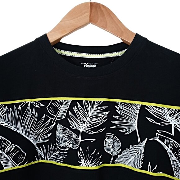 Craft + Flow Mens Crew Neck T-Shirt Black Cotton Tropical Short Sleeves Size 2XL - Picture 3 of 10